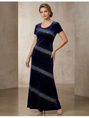 Jessica Howard Velvet Chic Dress Sz Petite 6 Vintage Shiny Party Stretchy